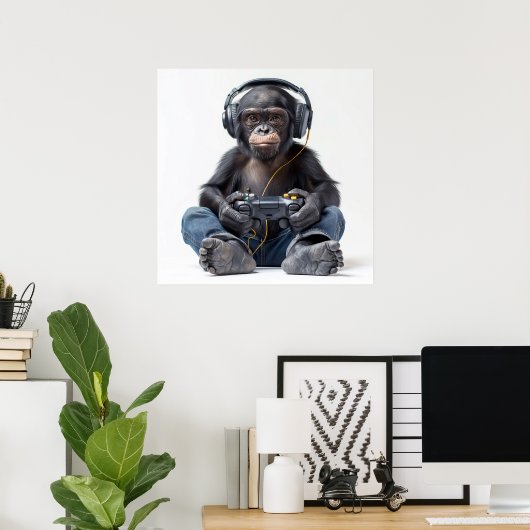 Poster of download gamer chimp voor kinderen (Thuiskantoor)
