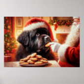 Poster of Newf Getting Cookie From Santa (Voorkant)