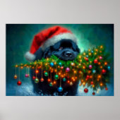 Poster of Newfie Carrying a Christmas Tree (Voorkant)