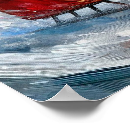 Poster of Newfie Pulling Santa's Sleigh (Hoek)