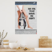 Poster: Oké. Natuurlijk. Ik heb bagage. Poster (Keuken)