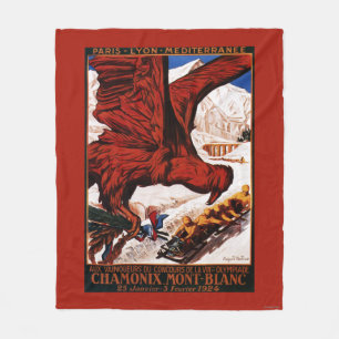 poster Olympische Winterspelen 1924 Fleece Deken