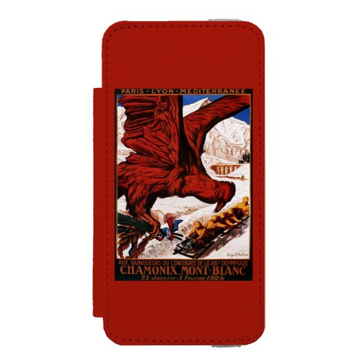 poster Olympische Winterspelen 1924 Incipio iPhone Portemonnee Hoesje (Voorkant Agenda)