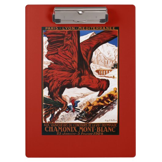 poster Olympische Winterspelen 1924 Klembord (Voorkant)