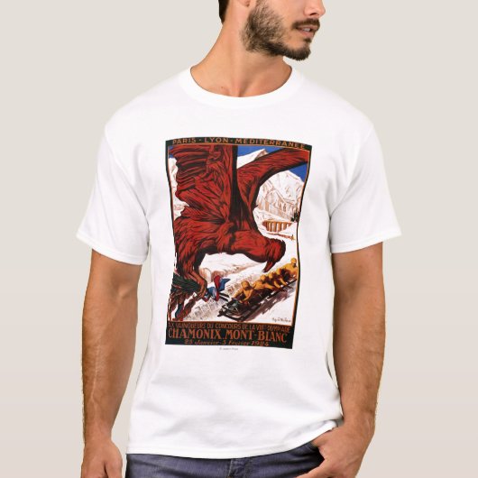 poster Olympische Winterspelen 1924 T-shirt (Voorkant)