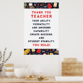 Poster om leerkrachten te bedanken (Keuken)