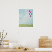 Poster onthullen - Roze ballonnen - 16x20 (Keuken)