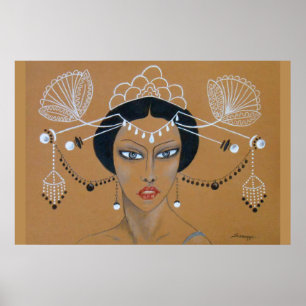 Poster "Oostelijke Elegantie" Orig. Aziaat/Art