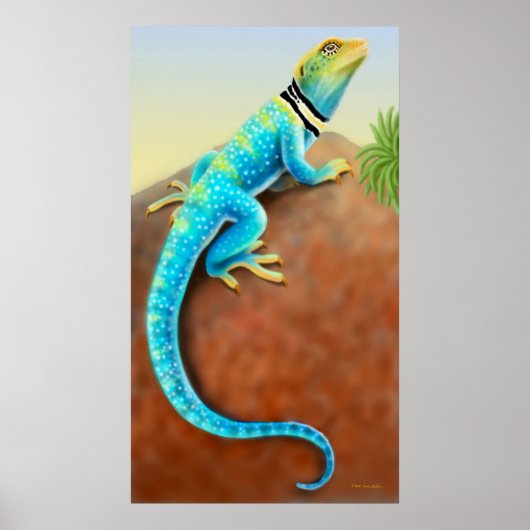 Poster oostelijke gecollared Lizard (Voorkant)