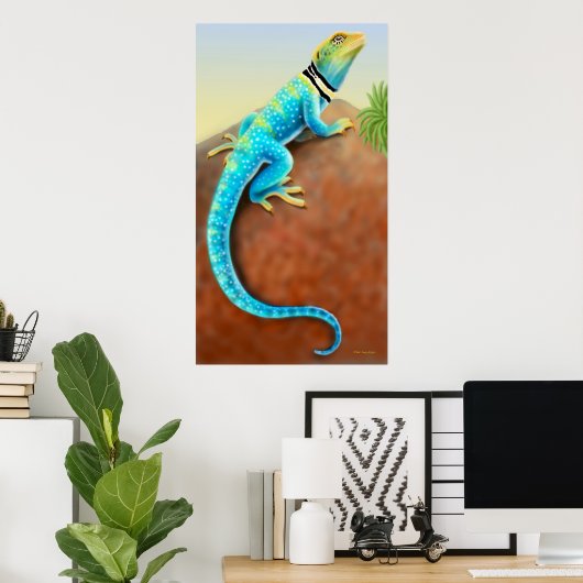 Poster oostelijke gecollared Lizard (Thuiskantoor)