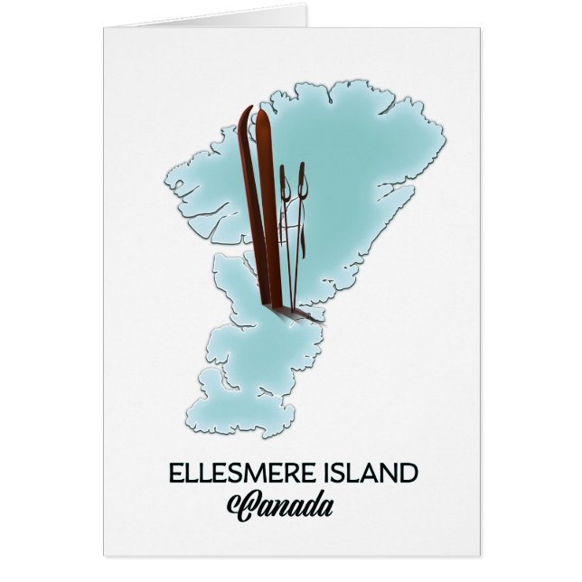 Poster op de kaart van het eiland Ellesmere Island (Voorkant)