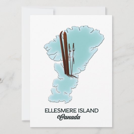 Poster op de kaart van het eiland Ellesmere Island (Voorkant)