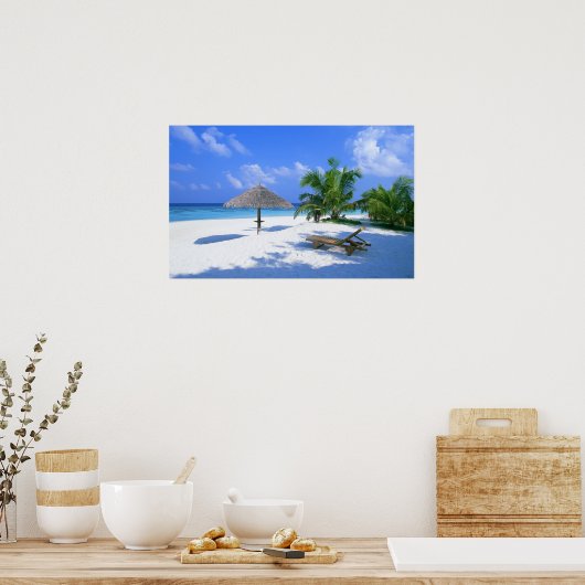 Poster op het strand van Paradise (Keuken)