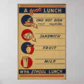 Poster op school Lunch Milk (Voorkant)