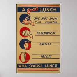 Poster op school Lunch Milk