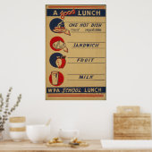  Poster op school Lunch Milk (Keuken)