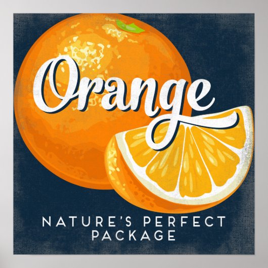 Poster Oranje fruitetiket (Voorkant)
