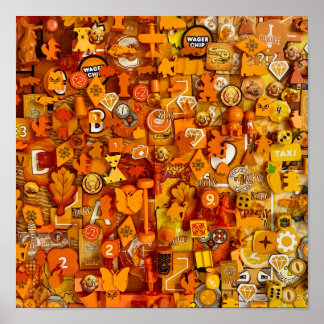 Poster: Oranje onderdelen van het bewegingsapparaa Poster