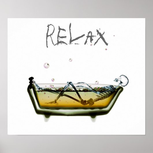 Poster- Orig Neg Relax X-Ray Skeleton Bath Time Poster (Voorkant)