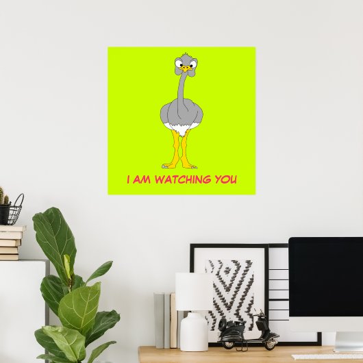 Poster Ostrich (Thuiskantoor)