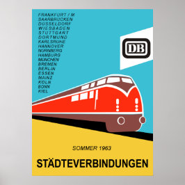 Poster oud treinverkeer Duitse spoorwegen