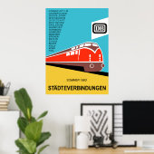 Poster oud treinverkeer Duitse spoorwegen (Thuiskantoor)