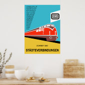 Poster oud treinverkeer Duitse spoorwegen (Keuken)