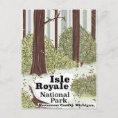 Poster oud vliegreizen Isle Royale National Park Briefkaart (Voorkant)