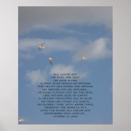 POSTER OUD ZEILERJONGENSGEDICHT OP FOTO