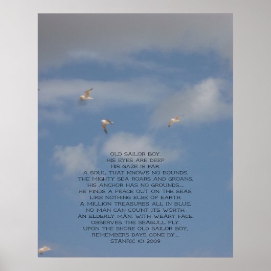 POSTER OUD ZEILERJONGENSGEDICHT OP FOTO (Voorkant)