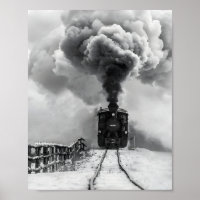 Poster oude trein