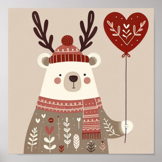 Poster “Ours tenant un ballon“ (Voorkant)