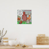 Poster over de grappige kijk van dieren op klimaat (Keuken)