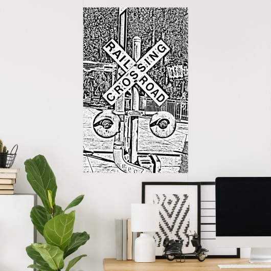 Poster over de spoorweg (Thuiskantoor)