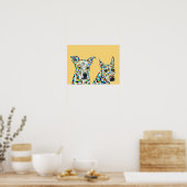 Poster over Duitse Herdershond Shar pei en Pitbull (Keuken)