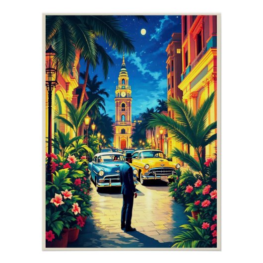Poster over het Nachtleven in het oude Havana. (Voorkant)