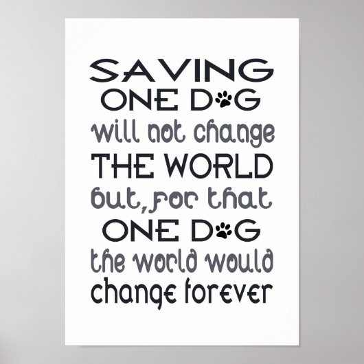 Poster over het redden van één hond (Voorkant)