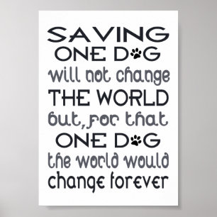 Poster over het redden van één hond