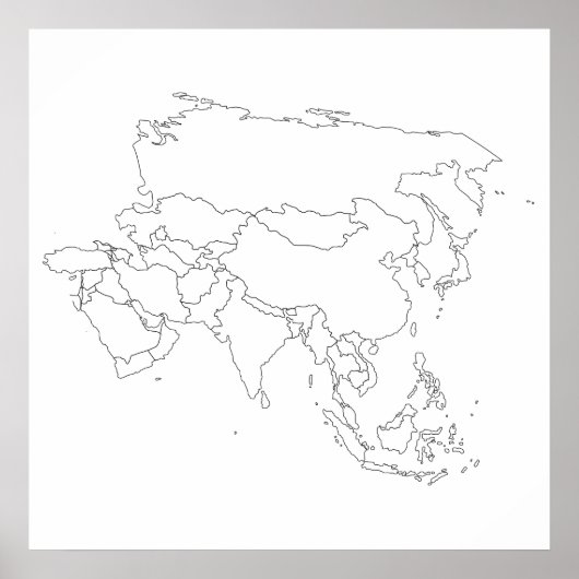 Poster overzicht Azië (Voorkant)