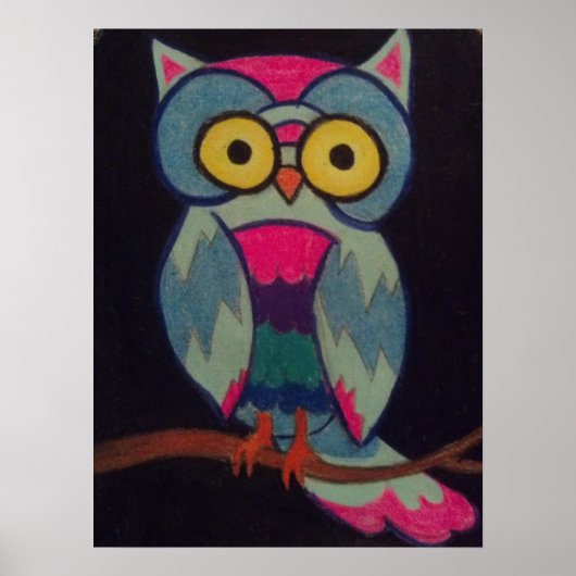 Poster Owl op Tak (Voorkant)