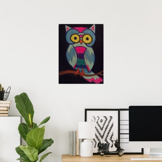Poster Owl op Tak (Thuiskantoor)