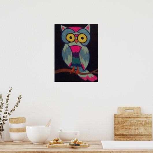 Poster Owl op Tak (Keuken)