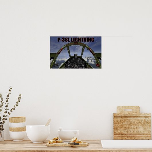 Poster P-38L LICHTING COCKPIT UITZICHT (Keuken)