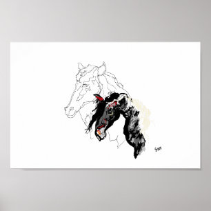 Poster: Paard binnenin Poster