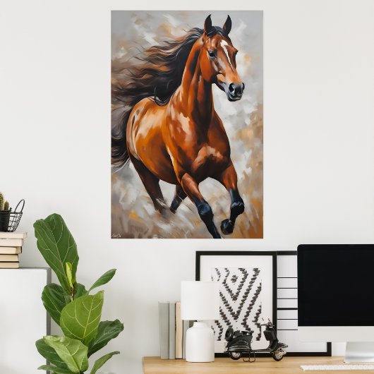 Poster | Paard | Olieverfstijl (Thuiskantoor)