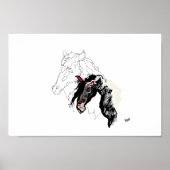 Poster : Paarden binnen (Voorkant)