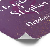 Poster Paars goud en glitter Sparkle Wedding Sign (Hoek)