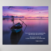 Poster Paars Serene Psalm 145:8-9 (Voorkant)