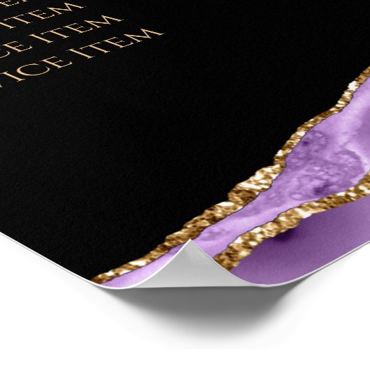 Poster Paarse prijslijst AGATE (Hoek)