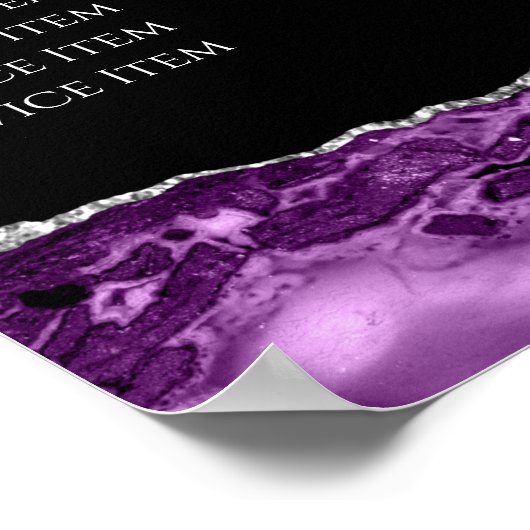 Poster Paarse Silver Agate Price List (Hoek)